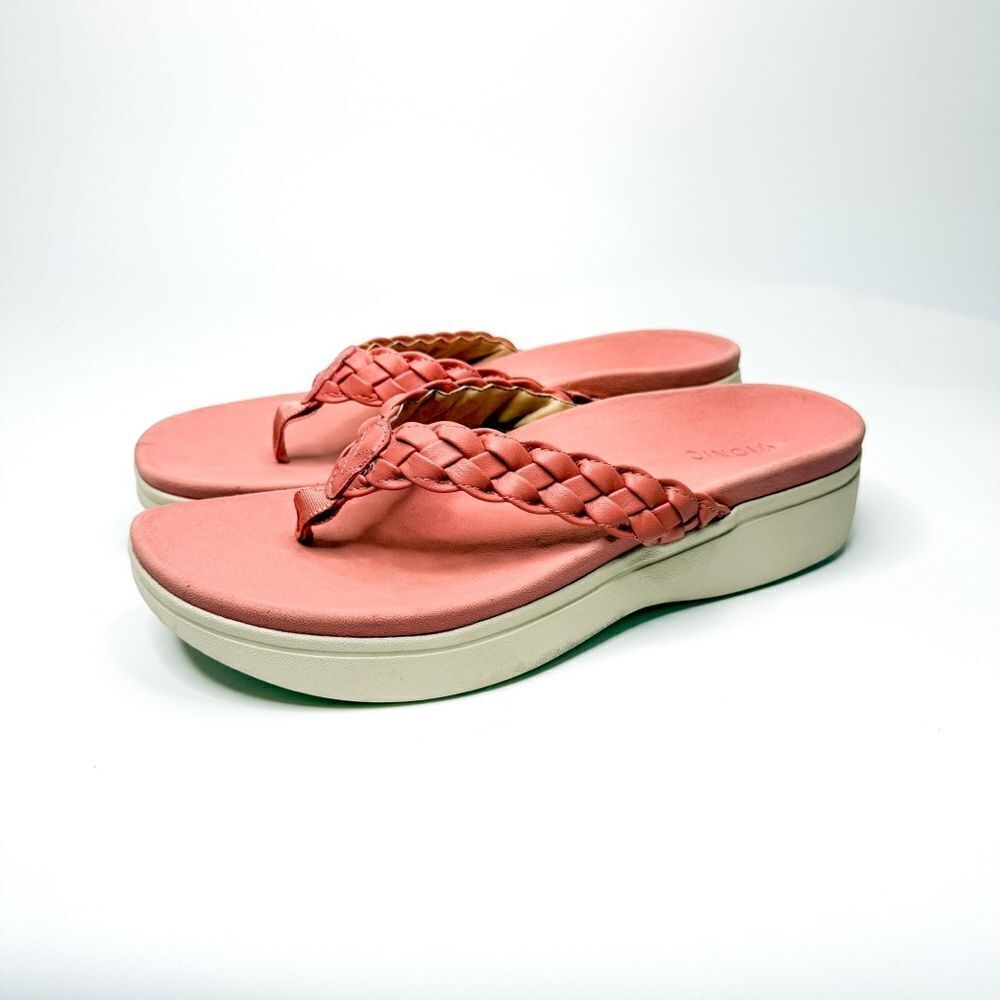 Vionic Women's Kenji Coral Woven Lightweight Platform Sole lSandals Size 11